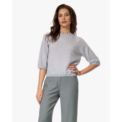 no man's land Wol-Cashmere Raglan Trui Pebble Grey