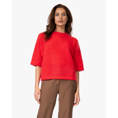 no man's land Mohairmix Raglan Trui Fluo Red