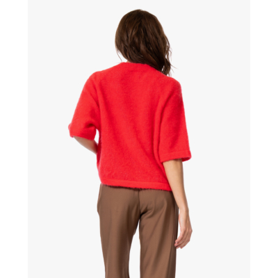 no man's land Mohairmix Raglan Trui Fluo Red