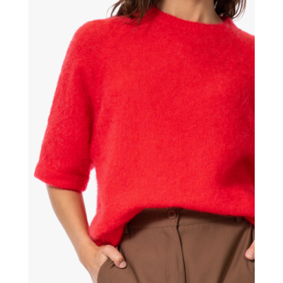 no man's land Mohairmix Raglan Trui Fluo Red