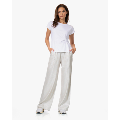 no man's land Linnenmix Pantalon met Lurex Silver Line