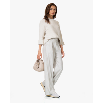 no man's land Linnenmix Pantalon met Lurex Silver Line