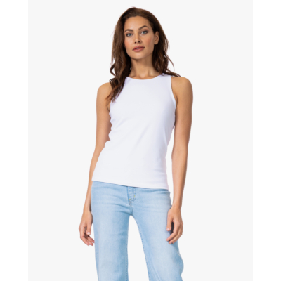 no man's land Dubbellaagse Tanktop Wit