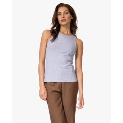 no man's land Dubbellaagse Tanktop Grijs Mêlee