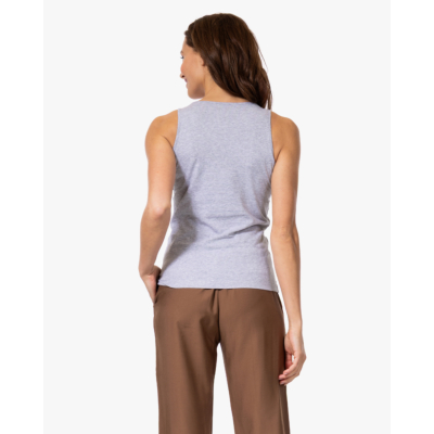 no man's land Dubbellaagse Tanktop Grijs Mêlee
