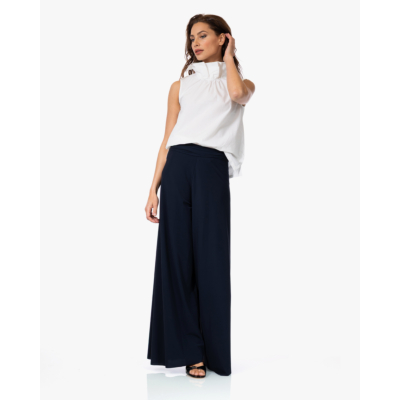no man's land Poplin Top met Kraag Ivory
