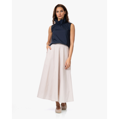 no man's land Poplin Top met Kraag Dark Sapphire
