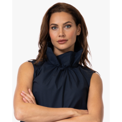 no man's land Poplin Top met Kraag Dark Sapphire