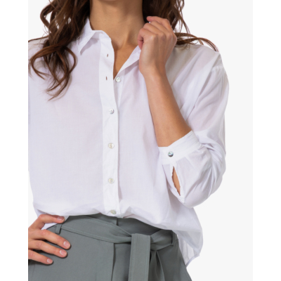 no man's land Katoen Voile Blouse Wit