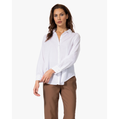 no man's land Voile Katoen Blouse Wit