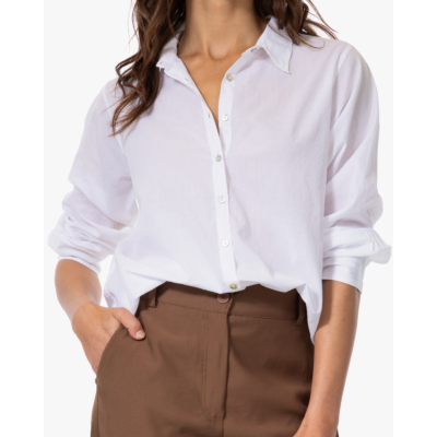 no man's land Voile Katoen Blouse Wit