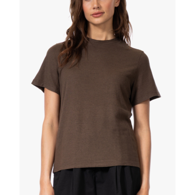 Pomandère Linnenmix T-shirt Bruin