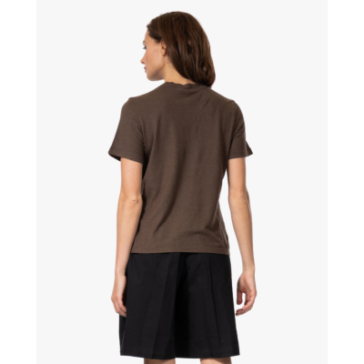Pomandère Linnenmix T-shirt Bruin