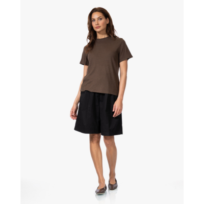 Pomandère Linnenmix T-shirt Bruin