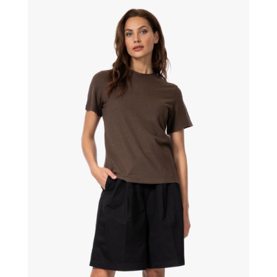 Pomandère Linnenmix T-shirt Bruin