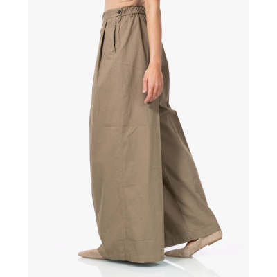Pomandère Katoenen Plooi Pantalon Camel
