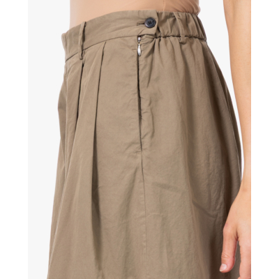 Pomandère Katoenen Plooi Pantalon Camel