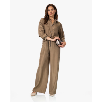 Pomandère Zijden Blouse Camel