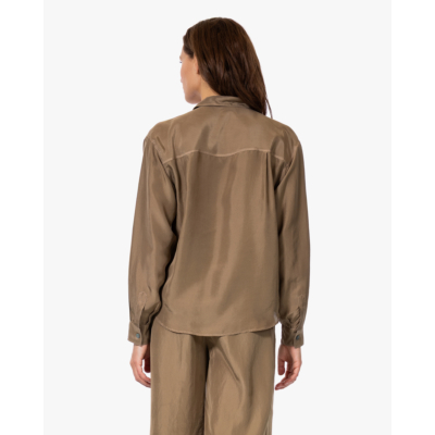 Pomandère Zijden Blouse Camel