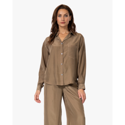 Pomandère Zijden Blouse Camel