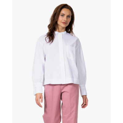 Pomandère Kraagloze Katoenen Blouse Wit