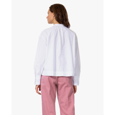 Pomandère Kraagloze Katoenen Blouse Wit