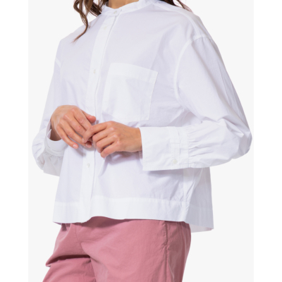 Pomandère Kraagloze Katoenen Blouse Wit