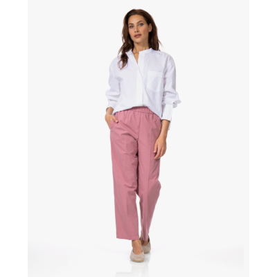 Pomandère Kraagloze Katoenen Blouse Wit