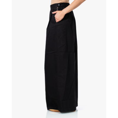 Pomandère Katoenen Plooi Pantalon Zwart
