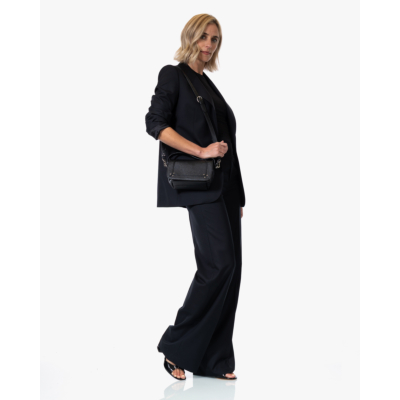 Herman Wide Leg Pantalon Zwart