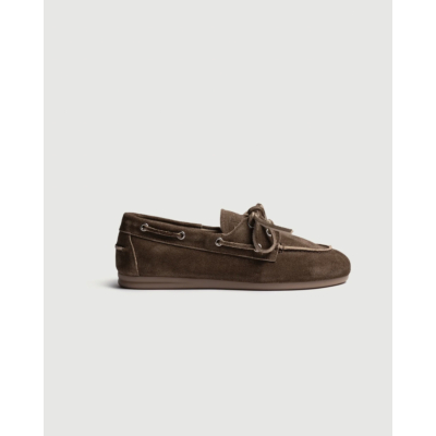 Posa Boat Loafer Brushed Suede Dark brown