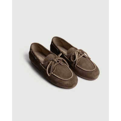 Posa Boat Loafer Brushed Suede Dark brown