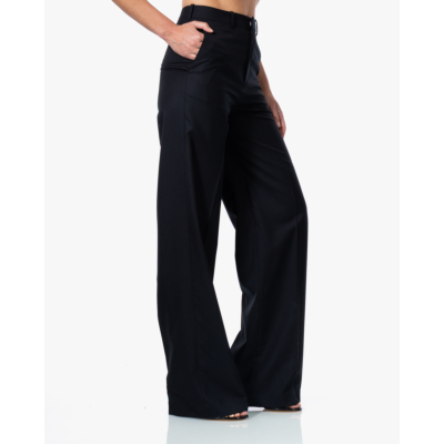 Herman Wide Leg Pantalon Zwart