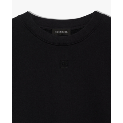 Anine Bing Myers Cropped Tee Framed Black