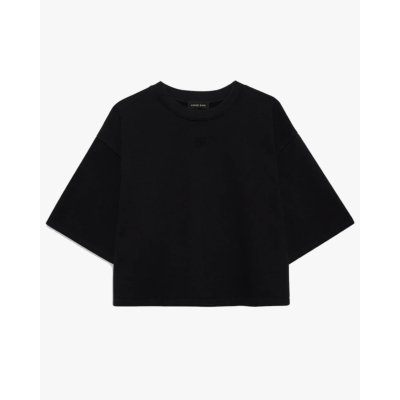 Anine Bing Myers Cropped Tee Framed Black