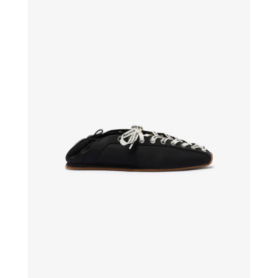 Ganni Sporty Lace-up Ballerina Zwart