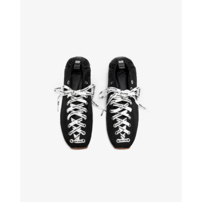 Ganni Sporty Lace-up Ballerina Zwart