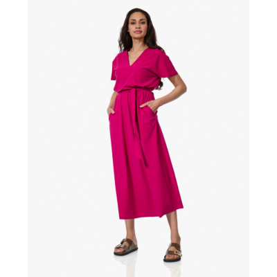 Japan TKY Yukijura Travel Jersey Jurk met Ceintuur Rose Sorbet