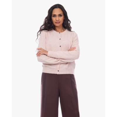 Closed Wollen Doorknoop Vest Roze