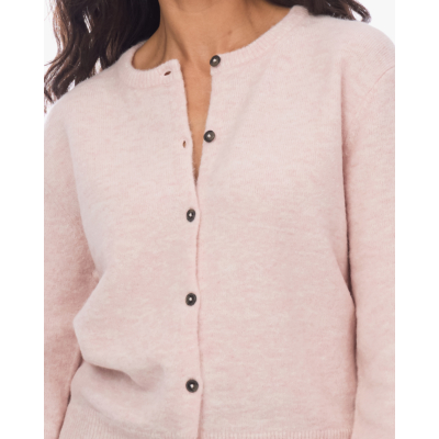 Closed Wollen Doorknoop Vest Roze