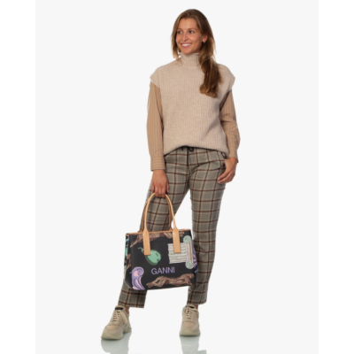 Ganni Blouse lange mouw camel