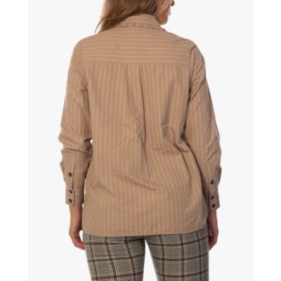 Ganni Blouse lange mouw camel