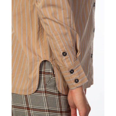 Ganni Blouse lange mouw camel