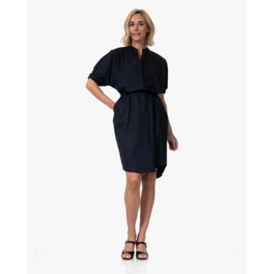 Japan TKY Yari Travel Jersey Midi Jurk met Ceintuur Zwart