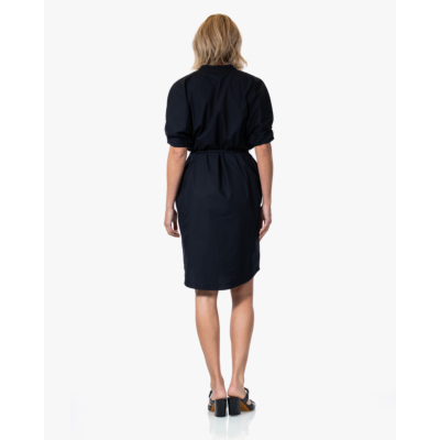 Japan TKY Yari Travel Jersey Midi Jurk met Ceintuur Zwart
