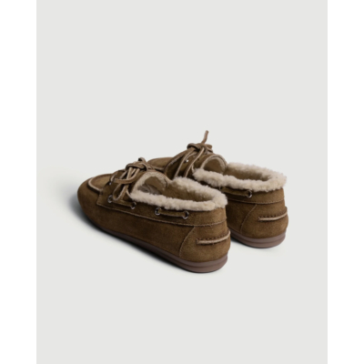 Posa Boat Loafer Brushed Fur Desert tan