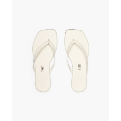 Tkees Square Toe Lily Flip Flop Cream