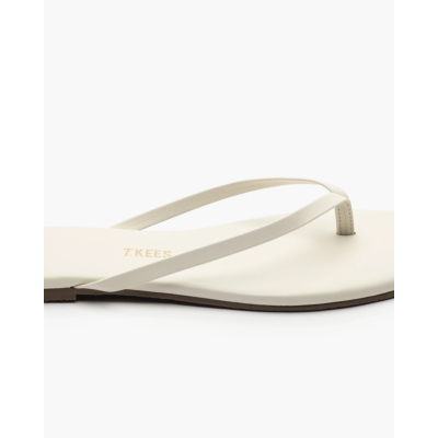 Tkees Square Toe Lily Flip Flop Cream