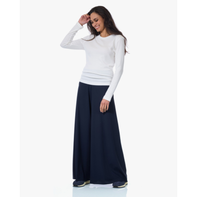 Japan TKY Kuzi Light Travel Wijde Pijpen Pantalon Zwartblauw